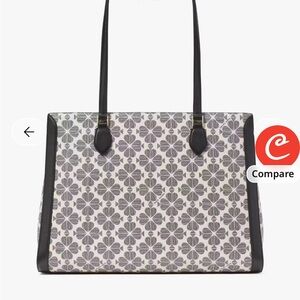 Kate Spade Black and Gray Floral Laptop Bag
